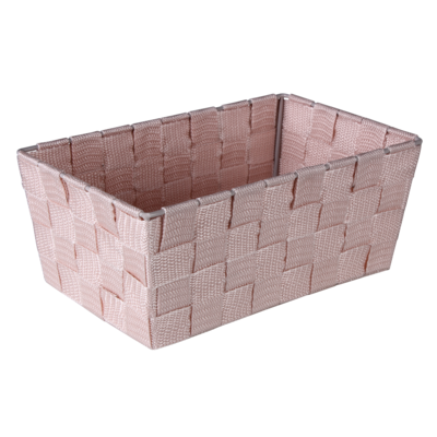 Organizer DOMI 10 x 25 x 15 cm pleciony różowy