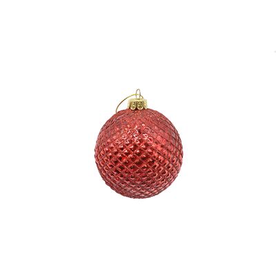 Bombka szklana czerwona 8 cm