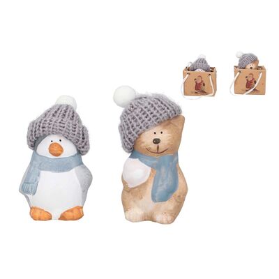Figurka ceramiczna w torebce 3,8 x 3,2 x 7,8 cm mix