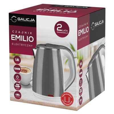 Czajnik elektryczny EMILIO 1,8 l szary