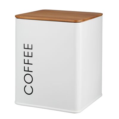 Pojemnik metalowy kwadratowy ALCANO COFFEE biały
