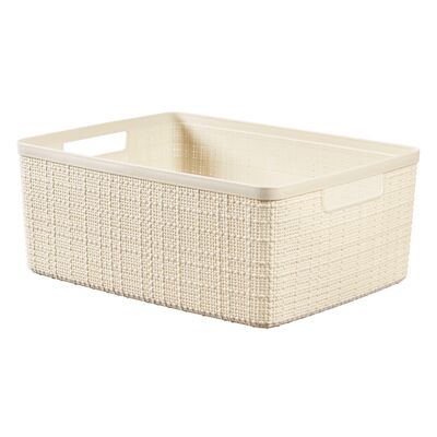 Koszyk prostokątny JUTE 12 l krem
