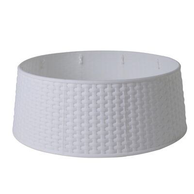 Osłona choinki plastic rattan biała