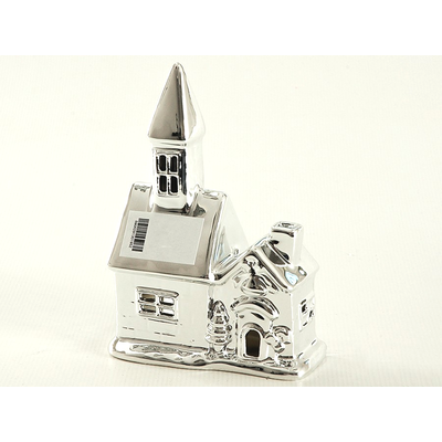 Domek ceramiczny srebrny