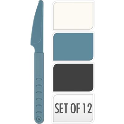 Nóż zestaw 12 sztuk 18,5 x 4,5 cm mix kolorów
