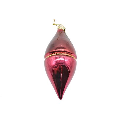 Bombka szklana czerwona 17 x 7 cm