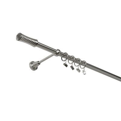 Karnisz pojedynczy 19 mm efekt stali 200 cm Cylinder żabka