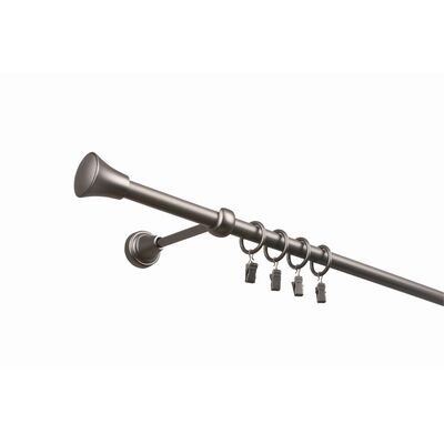 Karnisz pojedynczy 19 mm srebro mat 200 cm żabka prince