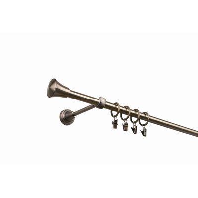 Karnisz pojedynczy 19 mm złoty antyk 200 cm żabka prince