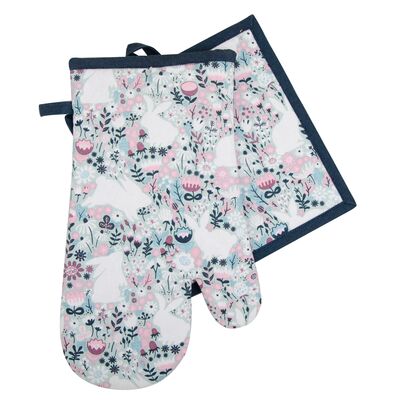 Łapka + rękawica Easter Joy Set kuchenny zielony
