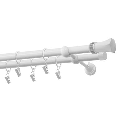 Karnisz podwójny 19/19 mm Diament biały 160 cm