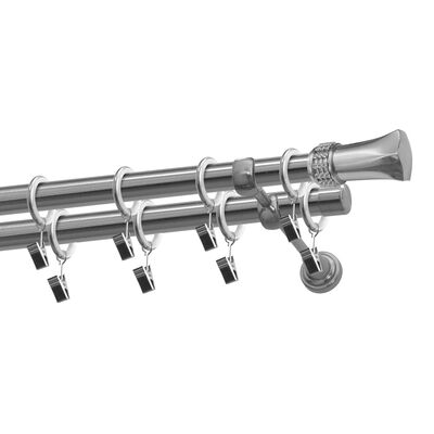 Karnisz podwójny 19/19 mm Diament nikiel 160 cm