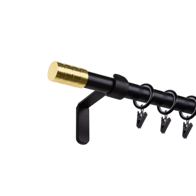Karnisz pojedynczy Alto I 19 mm 200 cm czarno-złoty