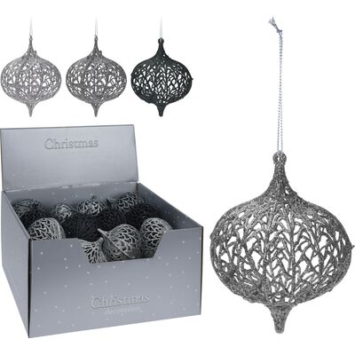 Bombka PP kula ornament brokat 13 cm