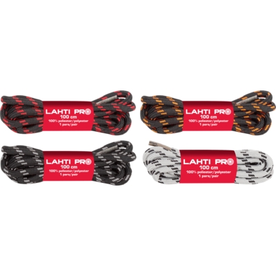 Sznurowadła okrągłe czarno-czerwone L904010P 100 cm LAHTI PRO