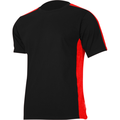 Koszulka t-shirt 180g/m2 czarno-czerwona "2XL" CE LAHTI PRO