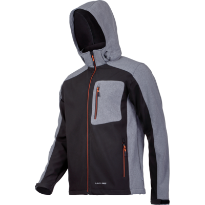 Kurtka softshell z kapturem czarno-szaro-pomarańczowa "2XL" CE LAHTI PRO