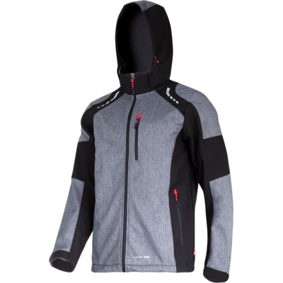 Kurtka softshell z kapturem szaro-czarno-czerwona "M" CE LAHTI PRO