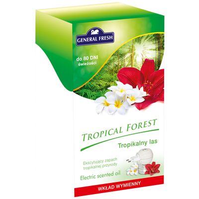 Elektryczny odświeżacz powietrza Arola Electric Scented Oil zapas 25 ml tropikalny las General Fresh