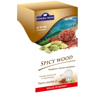 Elektryczny odświeżacz powietrza Arola Electric Scented Oil zapas 25 ml kardamon i drzewo sandałowe General Fresh