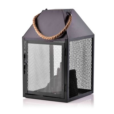 Lampion kominek LED KANVAR 17,5 x 17,5 x h30 cm