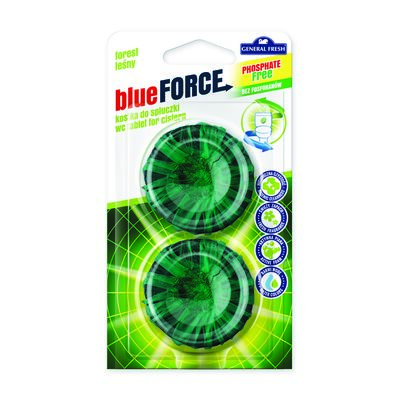 Kostka do spłuczki, Blue Force 2 sztuki, 40 g x 2, las, General Fresh