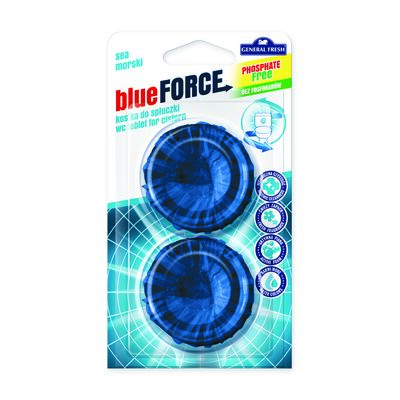 Kostka do spłuczki, Blue Force 2 sztuki, 40 g x 2, morze, General Fresh