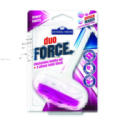 Kostka WC dwufazowa blistra, Duo Force, 40 g, kwiat, General Fresh
