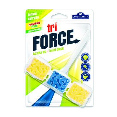 Kostka WC, Tri Force, 45 g, cytryna, General Fresh