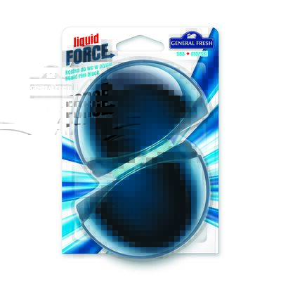 Kostka do wc w płynie, Liquid Force zapas 2 sztuki, 55 ml x 2, morze, General Fresh