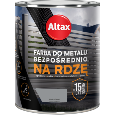 Farba do metalu 750 ml szary półmat Altax