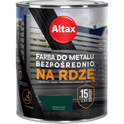 Farba do metalu 750 ml zielony połysk Altax