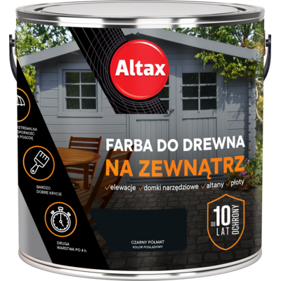 Farba do drewna na zewnątrz ALTAX 2,5 l czarny półmat