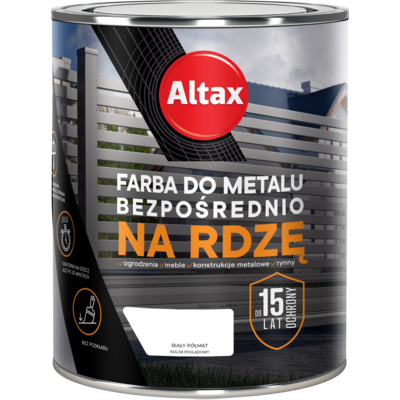 Farba do metalu 750 ml biały półmat Altax