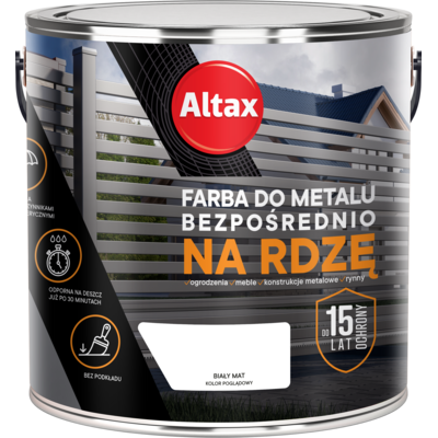 Farba do metalu 2,5 l biały mat Altax