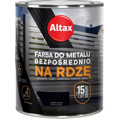Farba do metalu 750 ml czarny połysk Altax