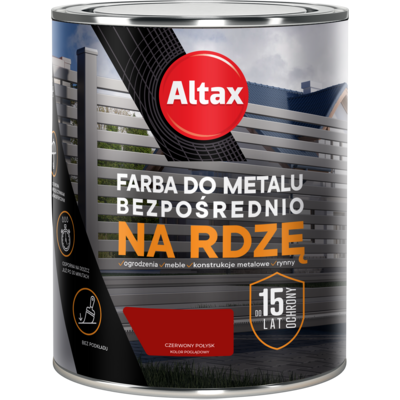 Farba do metalu 750 ml czerwony połysk Altax