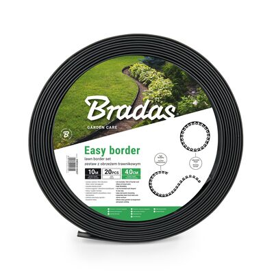 Zestaw z obrzeżem trawnikowym EASY BORDER 40 mm grafit