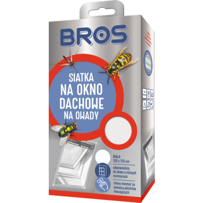 Siatka na okno dachowe biała 120x170 Bros