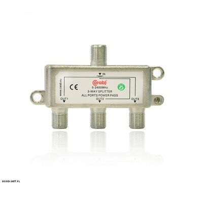 Rozgałęźnik spliter 5-2400Mhz 3 drożny power pass CORAB