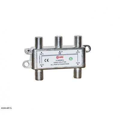 Rozgałęźnik spliter 5-2400Mhz 4 drożny power pass CORAB