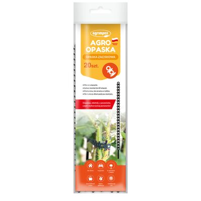Agro opaska czarna 20 sztuk