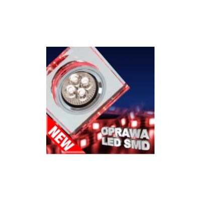Oprawa stropowa stała kwadratowa SS-22 GU10 50 W+LED SMD 2,1 W czerwono-różowy/chrom