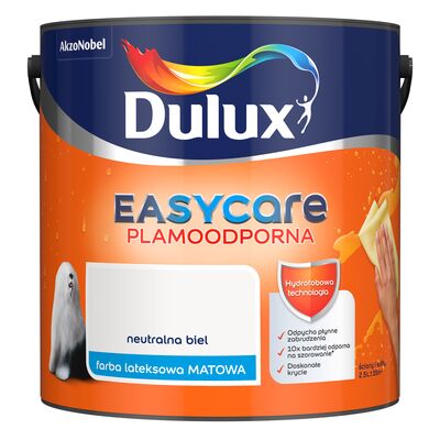 Farba lateksowa EasyCare Plamoodporna Neutralna Biel 2,5 l Dulux