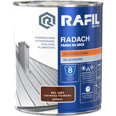 Farba na dach Radach czerwony tlenkowy 0,75 l