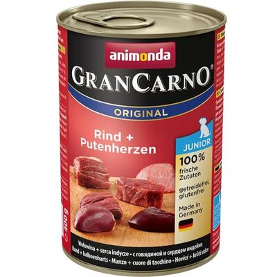 Grancarno 800 g JUNIOR wołowina + serca indyk  ANIMONDA dla psa