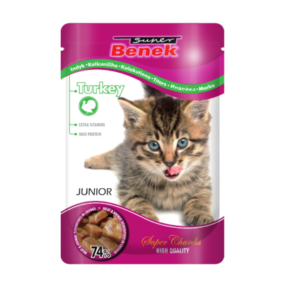 Saszetka 100 g JUNIOR indyk sos BENEK kot