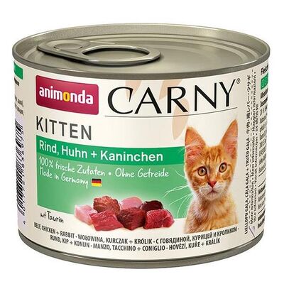 Carny 200 g KITTEN wołowina  kurczak  króliki ANIMONDA kot