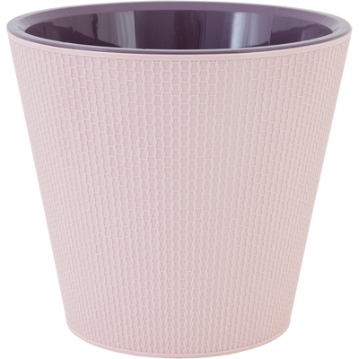 Osłonka plastikowa z doniczką wewnętrzną Ajur D 330 mm /16 l na kółkach angielska róża