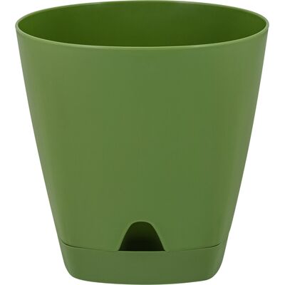 Doniczka plastikowa z podstawką Amsterdam 110 mm/0,65 l oliwkowy